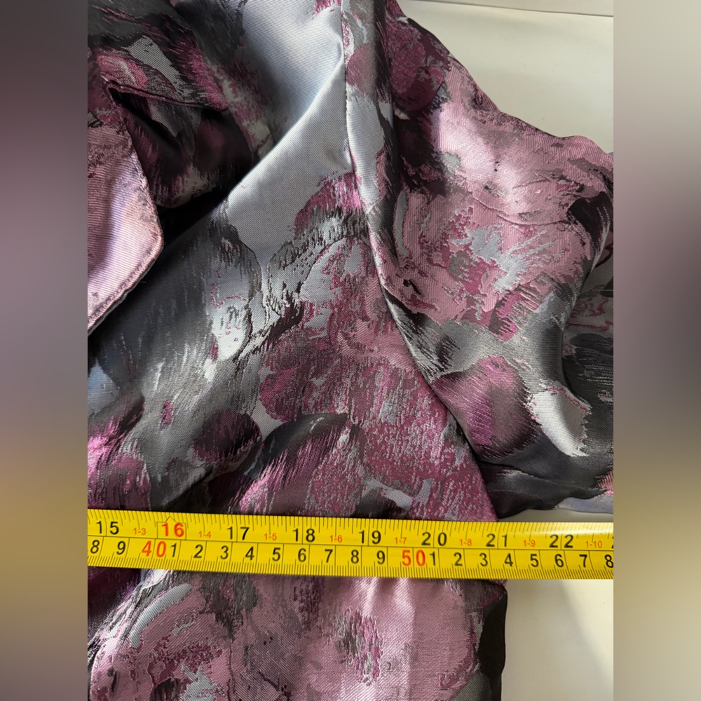 Floral Pink and Gray Women's Coat - Picture 8 of 10